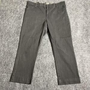 Chino Pants Womens 16 Petite Gray Straight Leg Cotton Blend Dressy Office Work